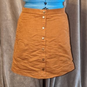 H&M Faux Suede Button Skirt